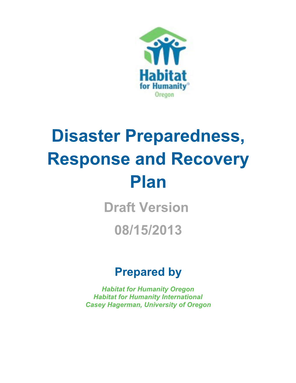 SSO Disaster Preparedness Plan (Basic)
