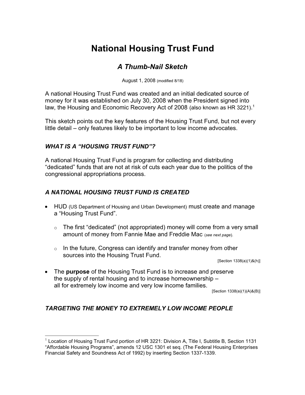 National Housing Trust Fund