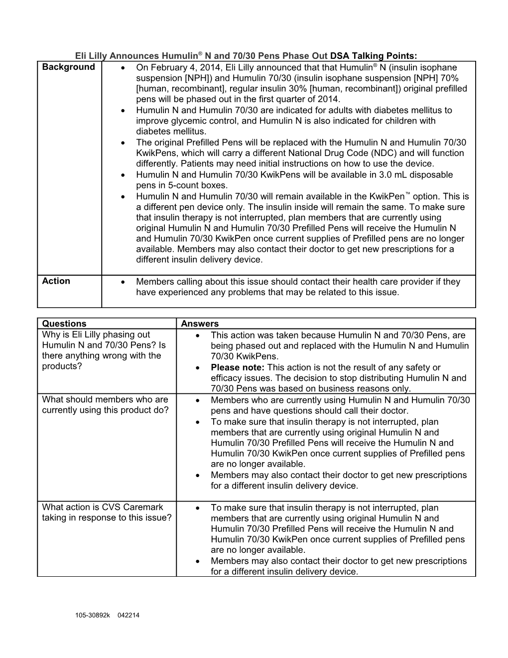 Talking Points Re: Recall of Claris Lifesciences Products IV Metronidazole, Ciprofloxacin