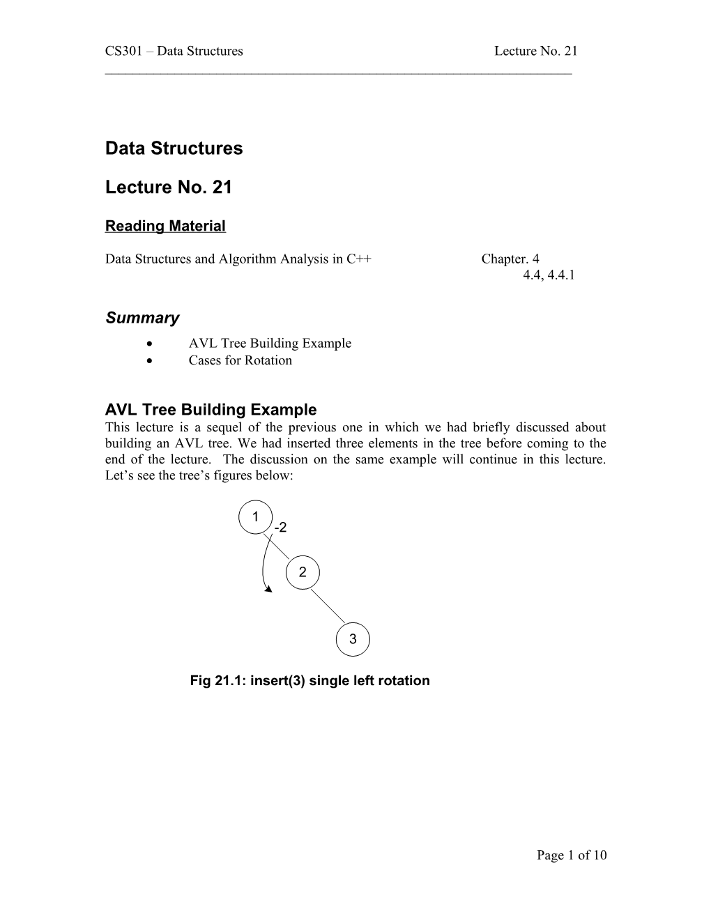 Data Structures:Lecture No. 21