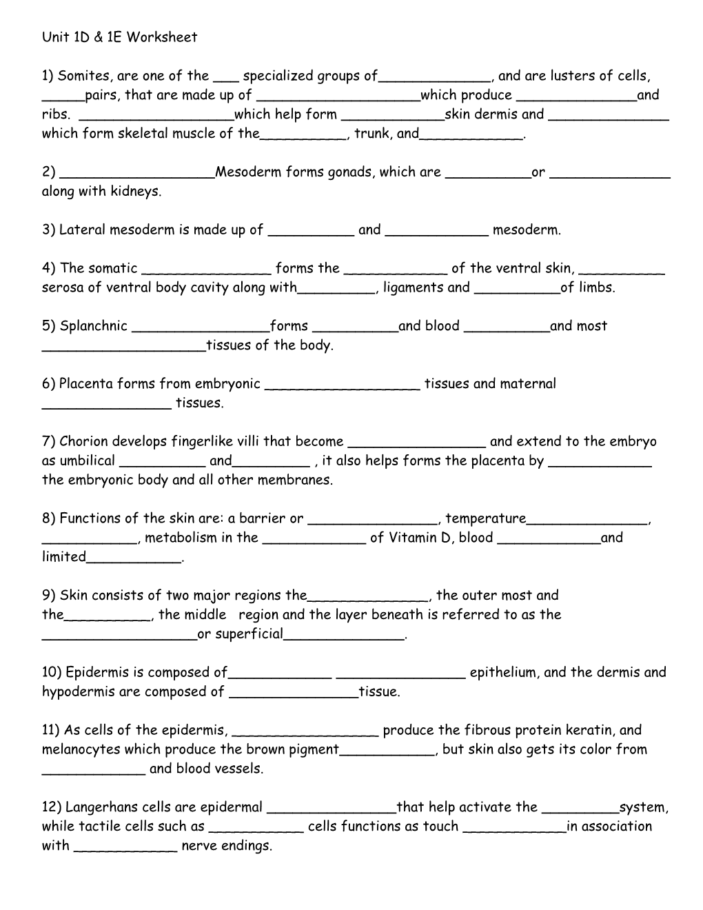 Unit 1D & 1E Worksheet