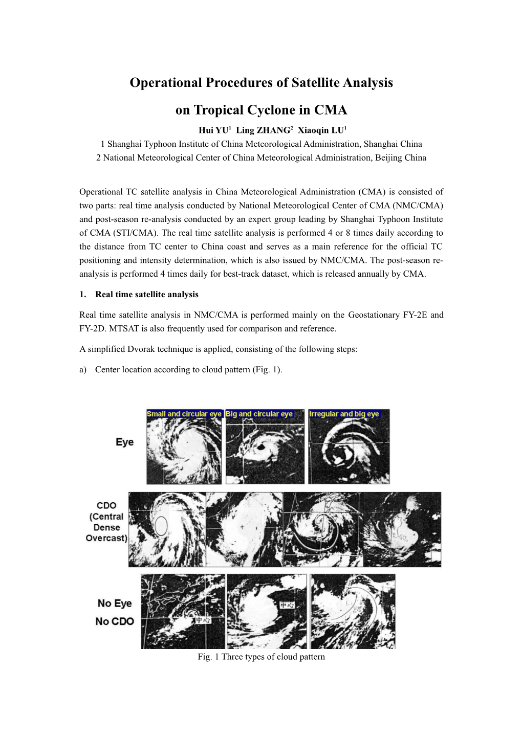 The Operational Procedures of TC Satellite Analysis Using Dvorak Technique in China