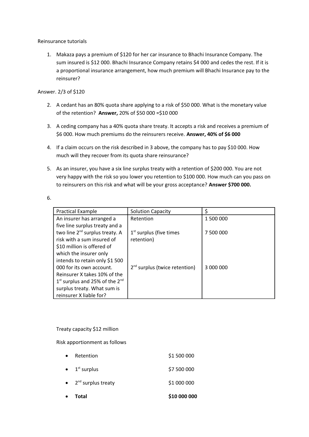 Reinsurance Tutorials