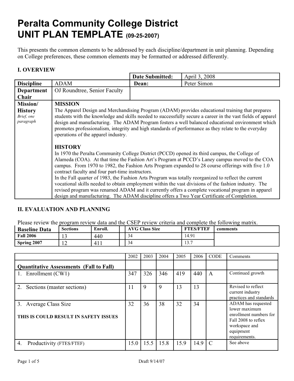 Ii. Evaluation and Planning