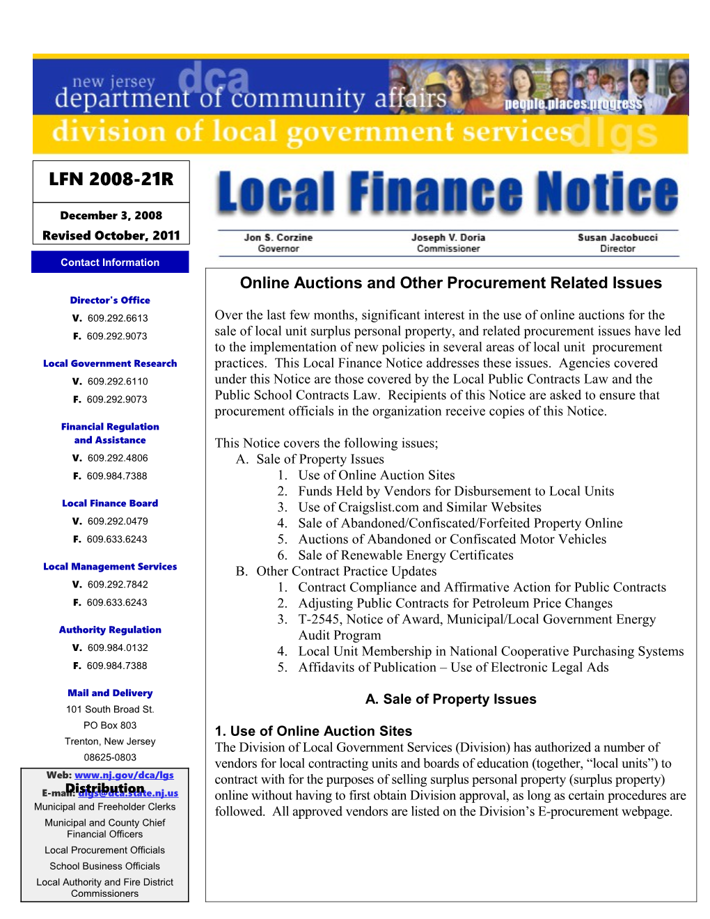 Local Finance Notice 2008-21Roctober 2011 Page 1