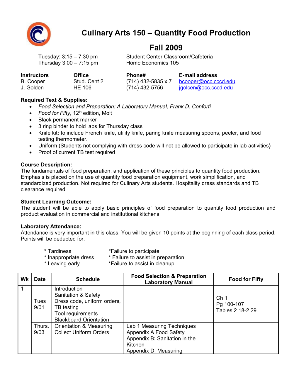 Culinary Arts 150 Quantity Food Production