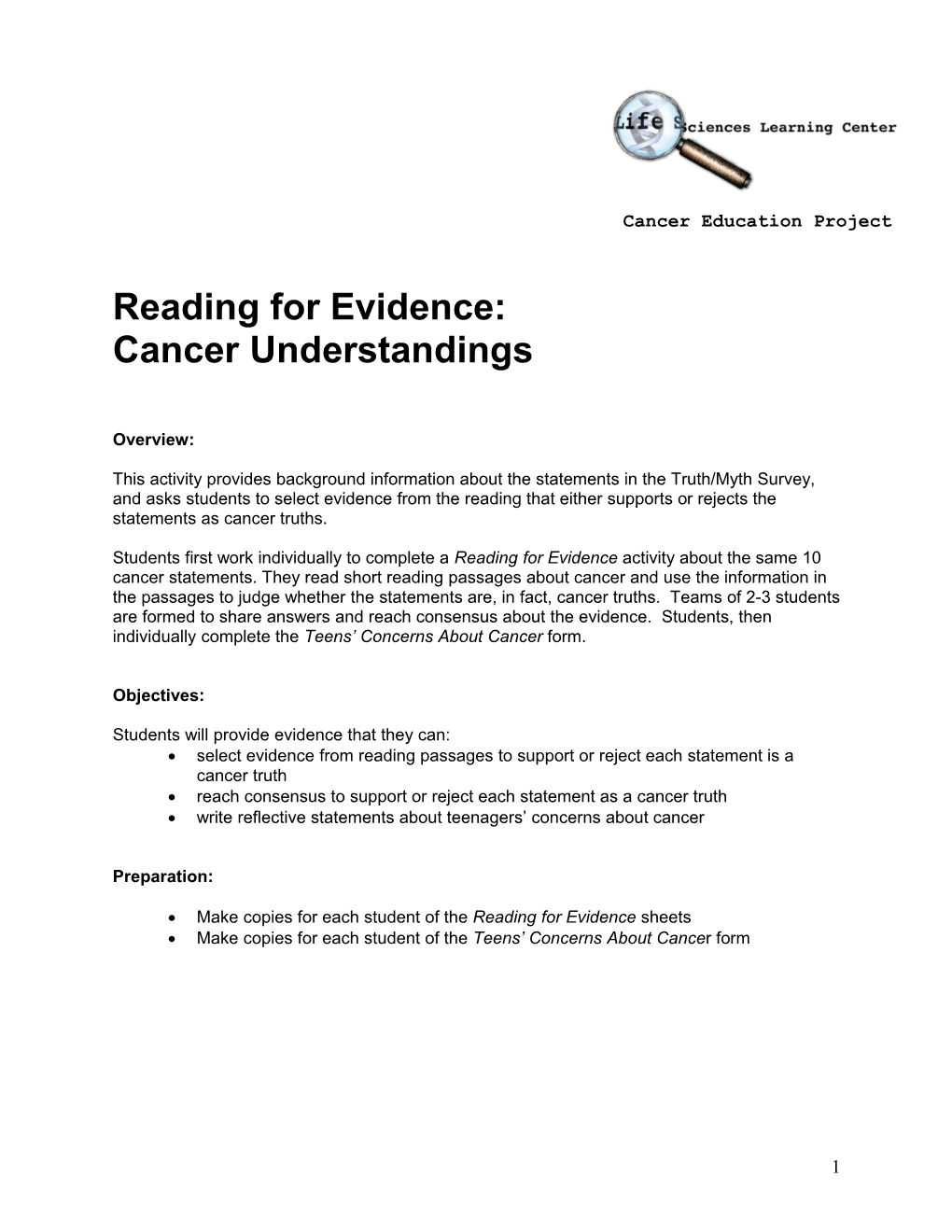 Reading for Evidence