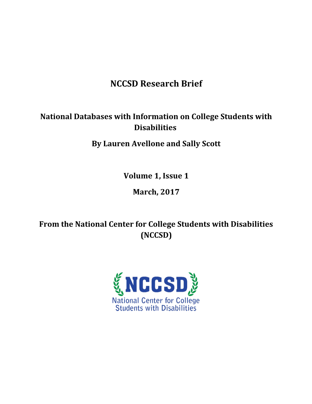 National Databases with Information on College Students with Disabilities