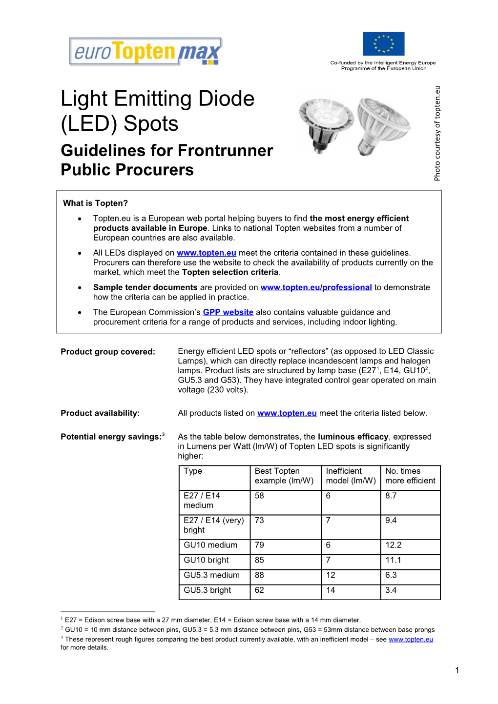 Procurement Criteria Updated: September 2014