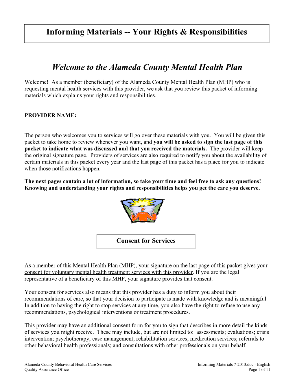 Welcome to the Alameda Countymental Health Plan