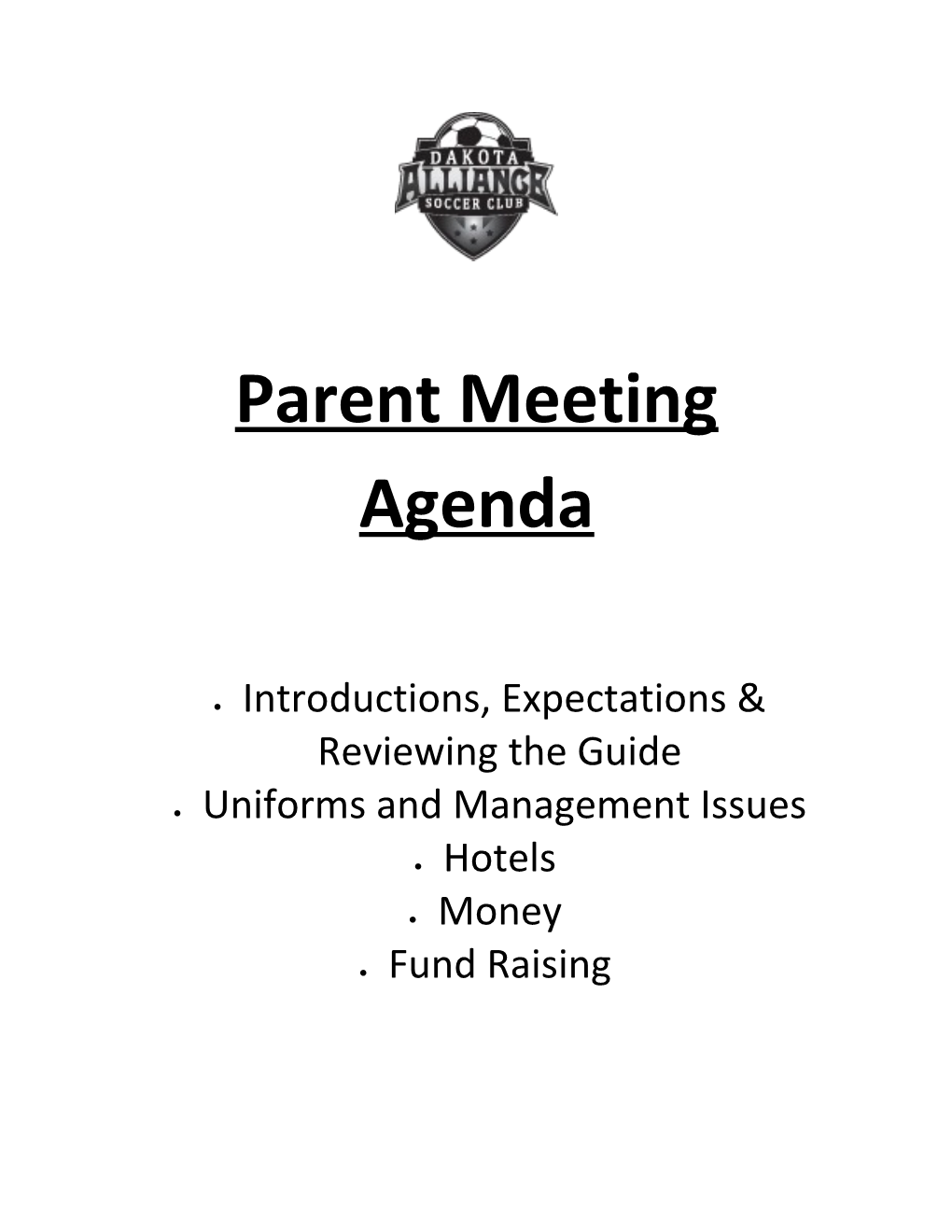 Parent Meetingagenda