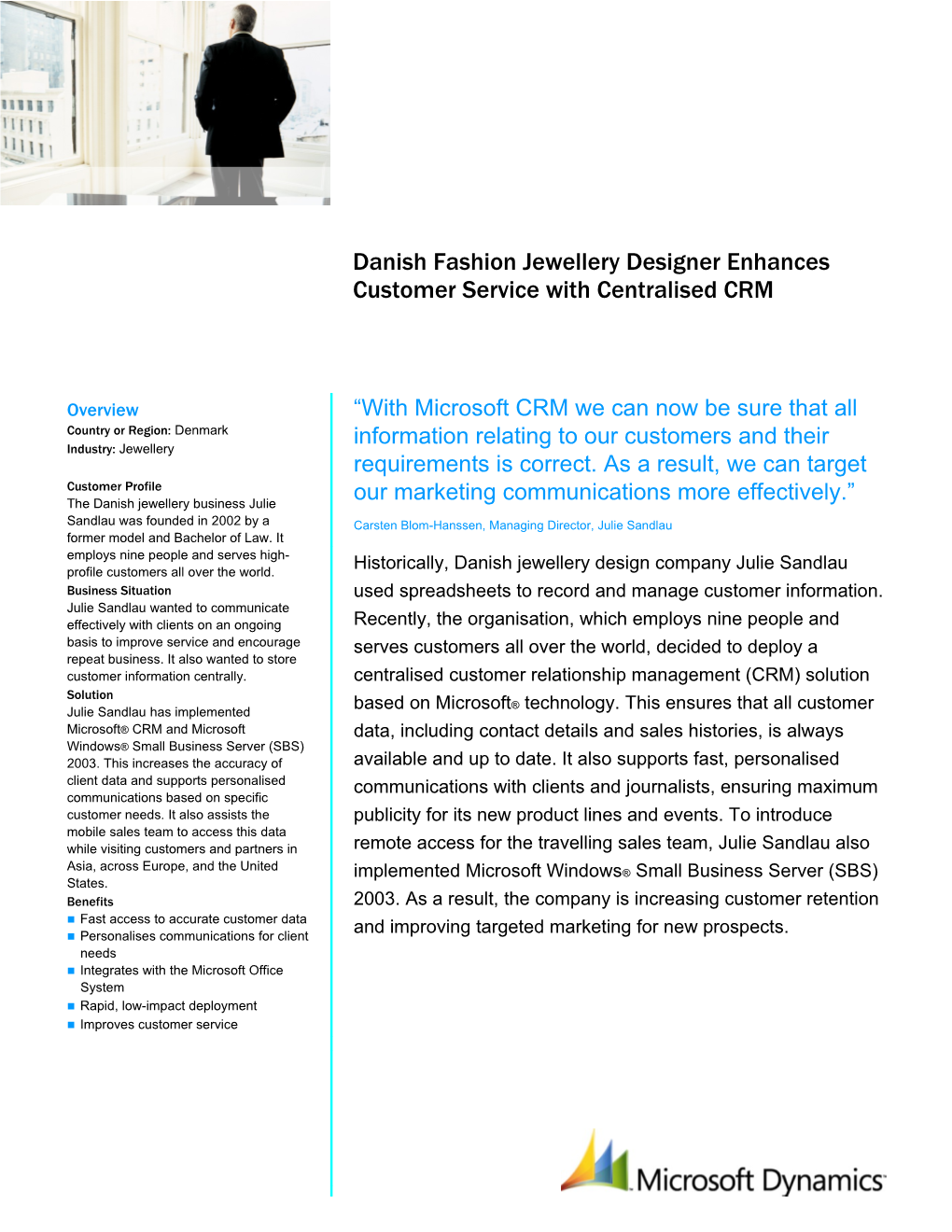 Danish Fashion Jewellery Designer Enhances Customer Service with Centralised CRM