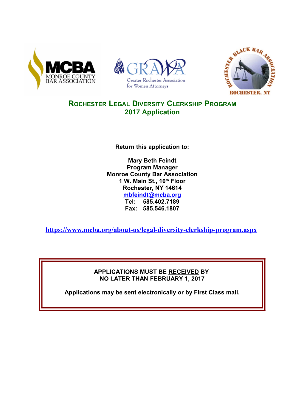 Rochester Legal Diversity Clerkship Program