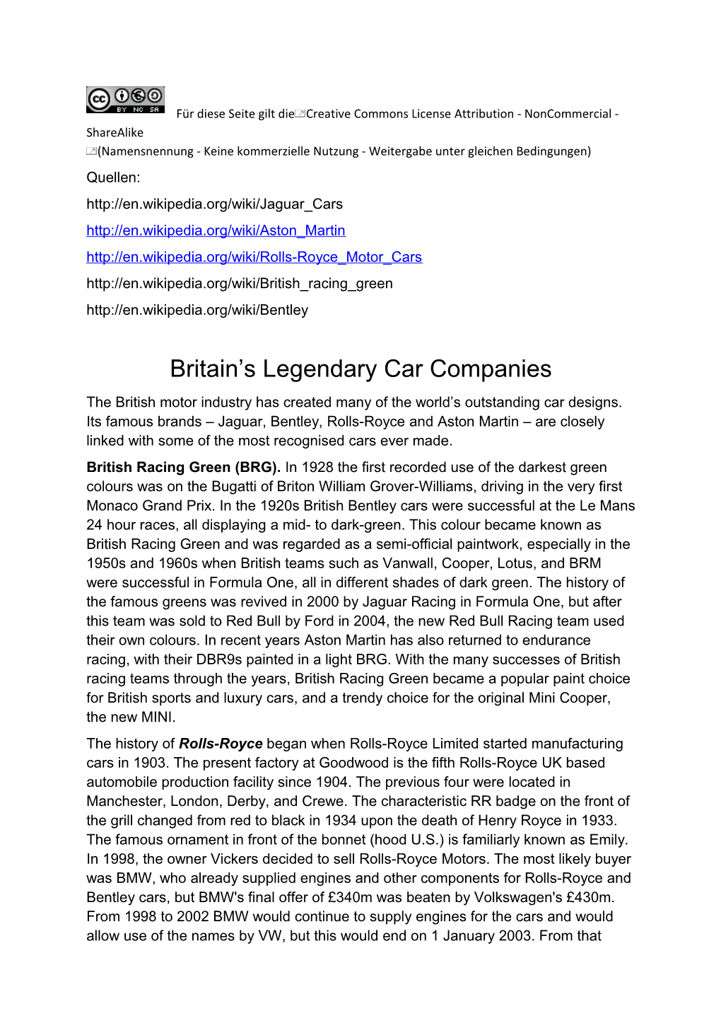 Britain S Legendary Car Companies