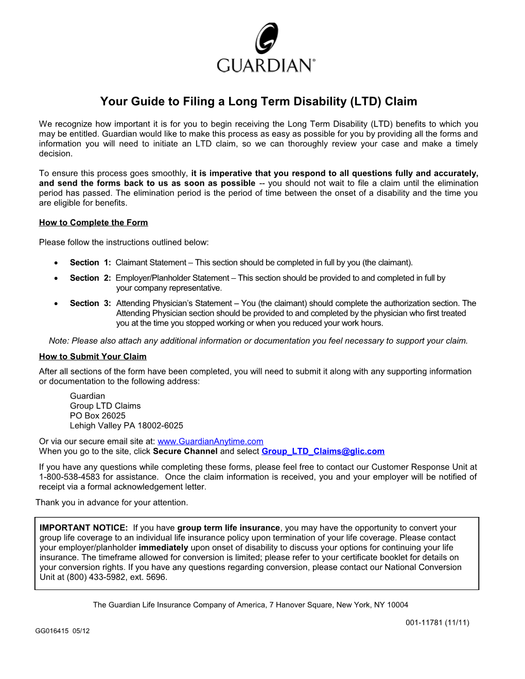 Your Guide to Filing a Long Term Disability (LTD) Claim