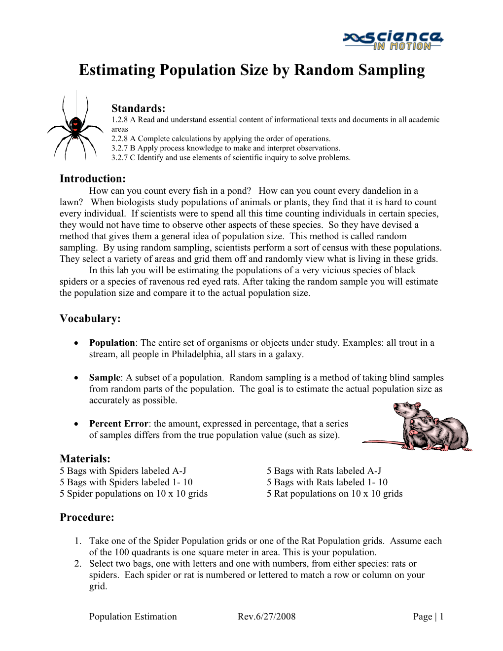 Population Estimation by Random Sampling