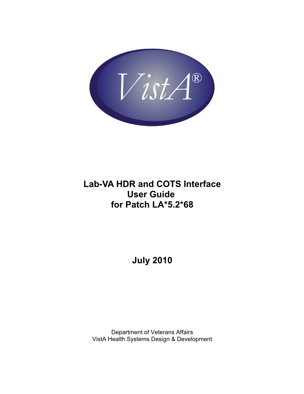 Laboratory VA HDR HL7 Interface Install/Imp Guide