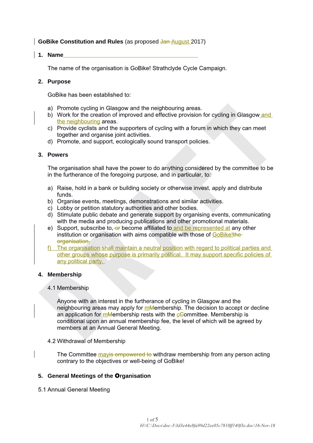 Gobike Constitution and Rules