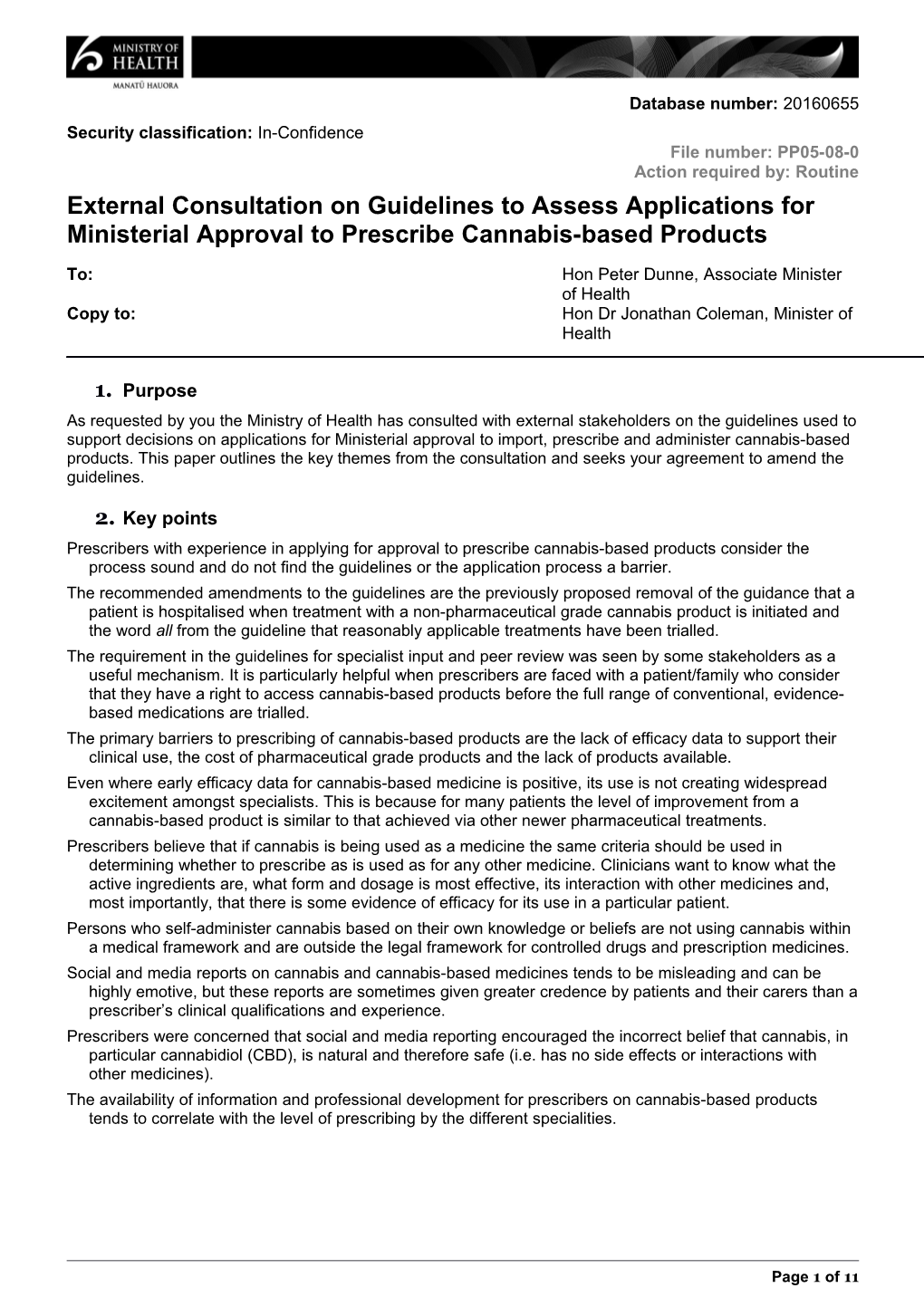 External Consultation on Guidelines to Assess Applications for Ministerial Approval To