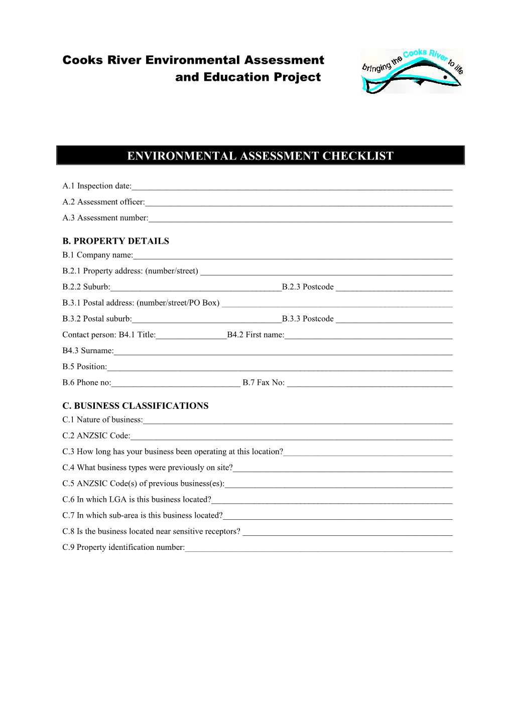Environmental Assessment Sheet