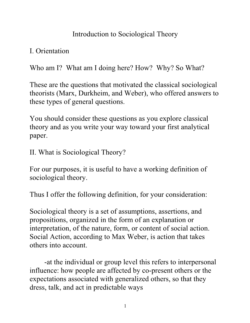 Introduction to Sociological Theory