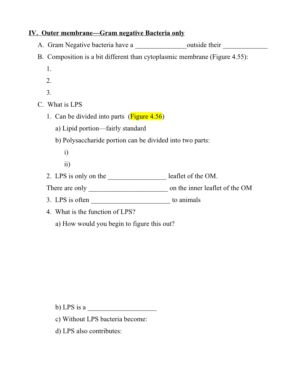 IV. Outer Membrane Gram Negative Bacteria Only