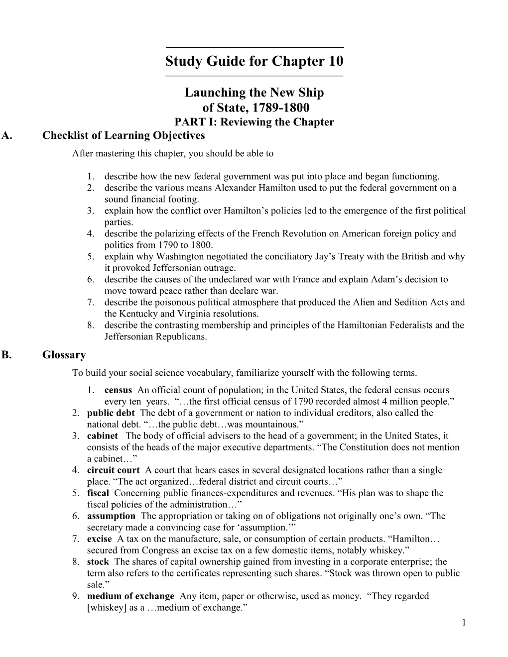 Study Guide for Chapter 10