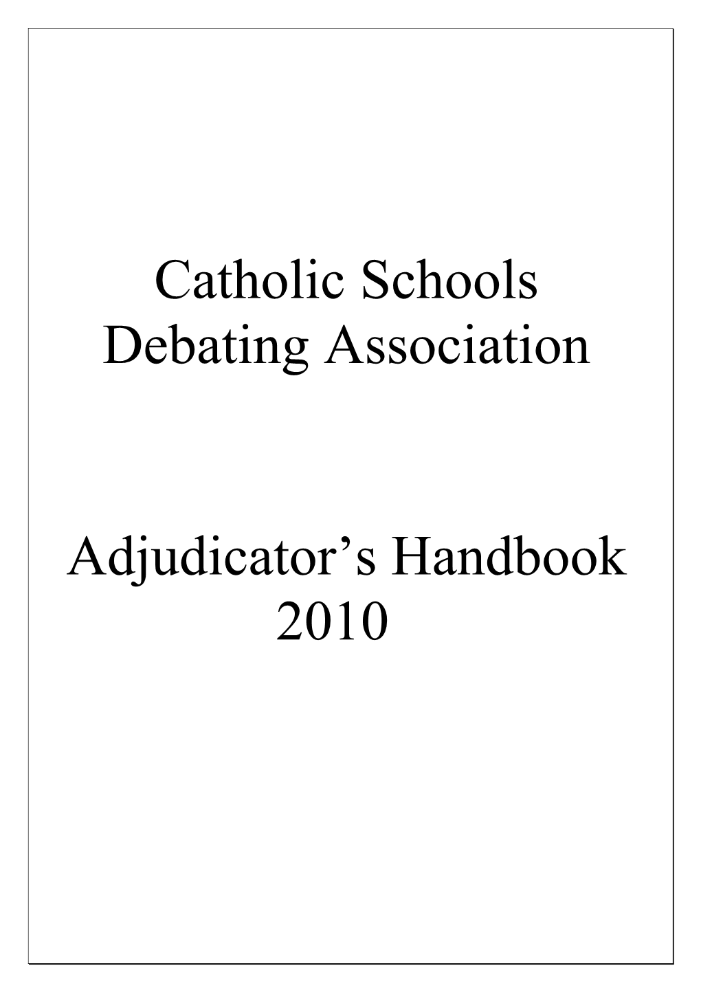 Catholic Schools Debating Association