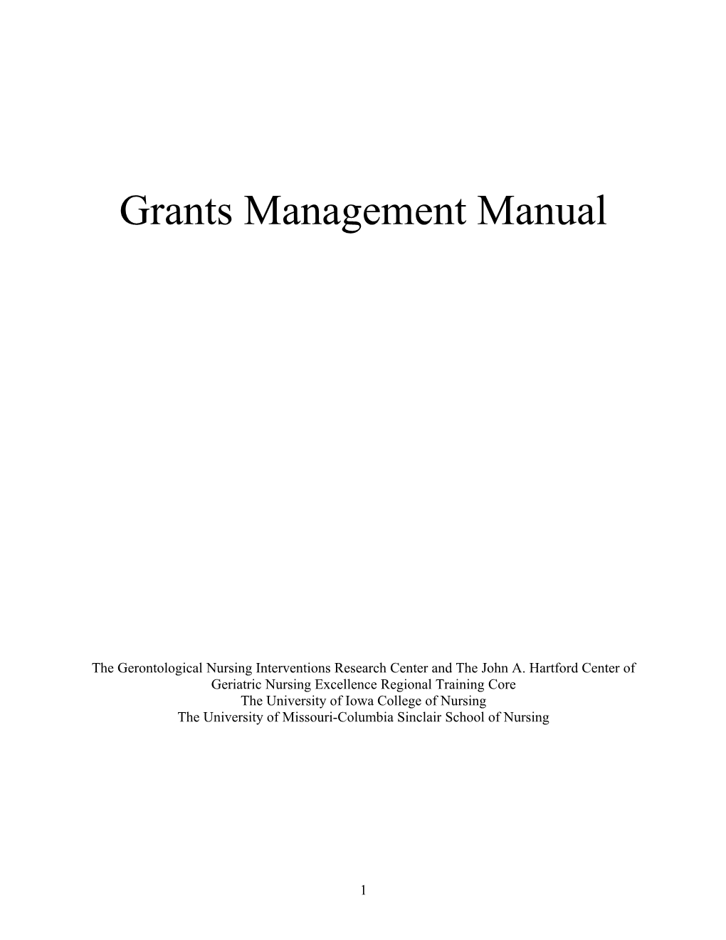 Grants Management Manual