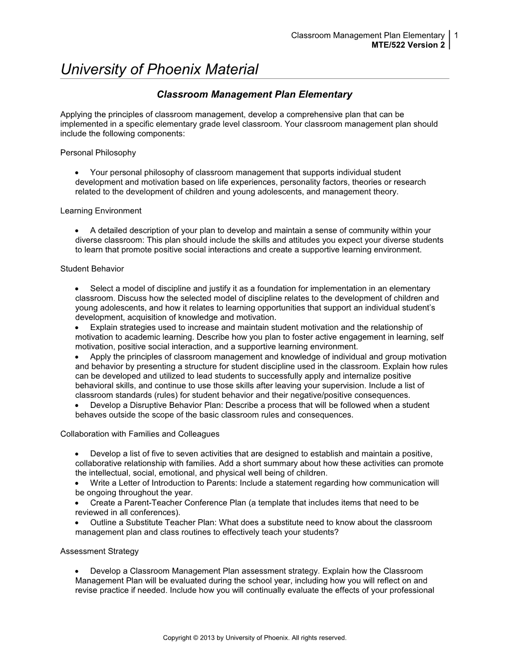 Classroom Management Plan Elementary