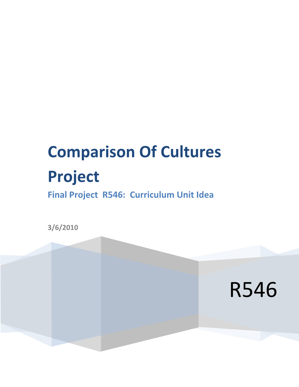 Comparison of Cultures Project