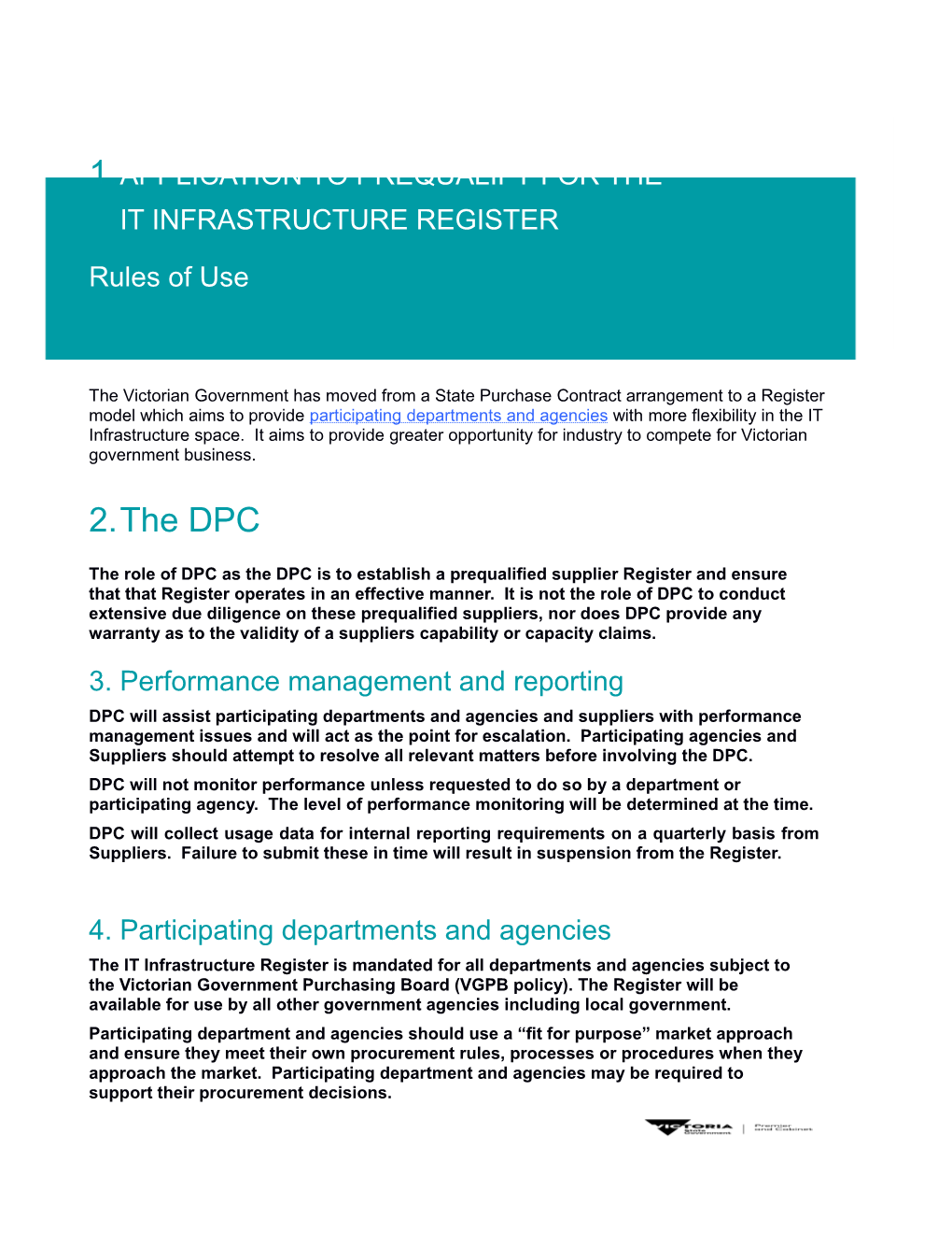 Application to Prequalify for the It Infrastructure Register