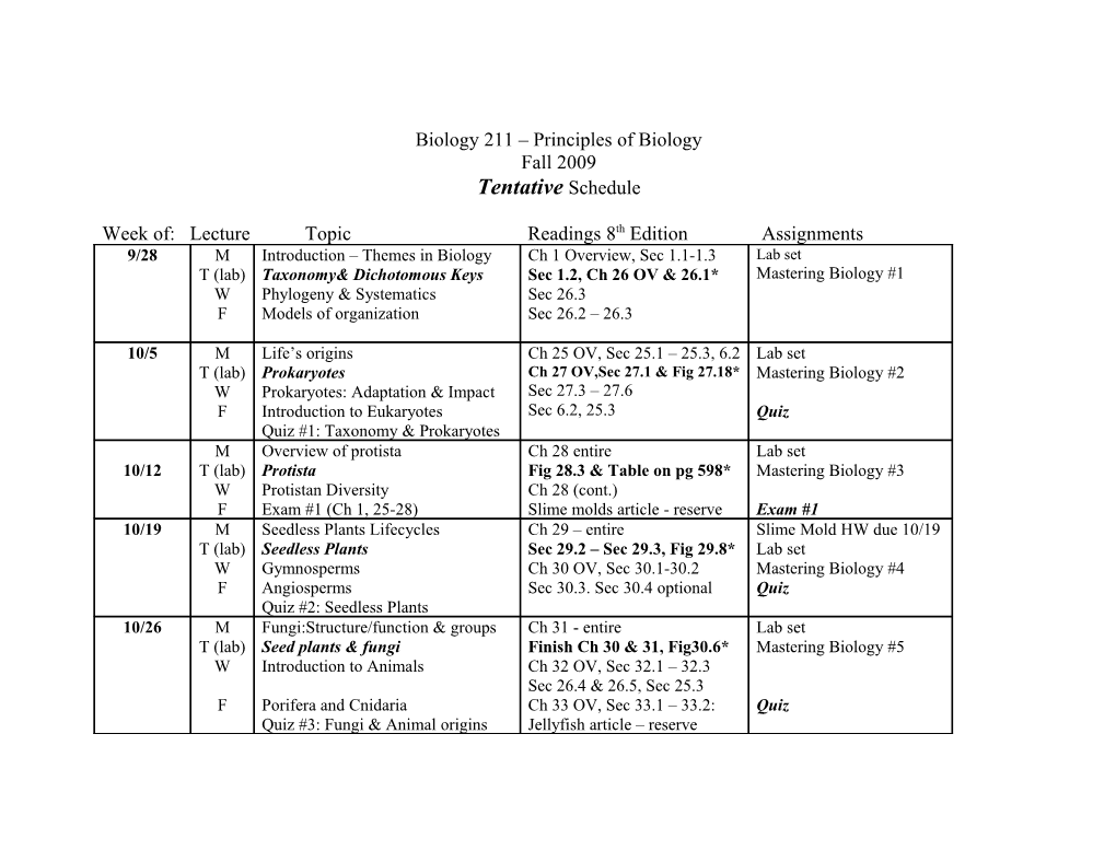 Biology 211 Principles of Biology