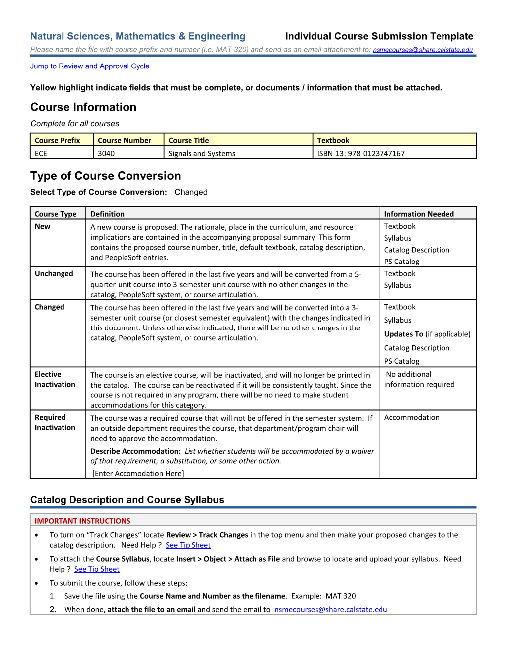 Natural Sciences, Mathematics & Engineeringindividual Course Submission Template