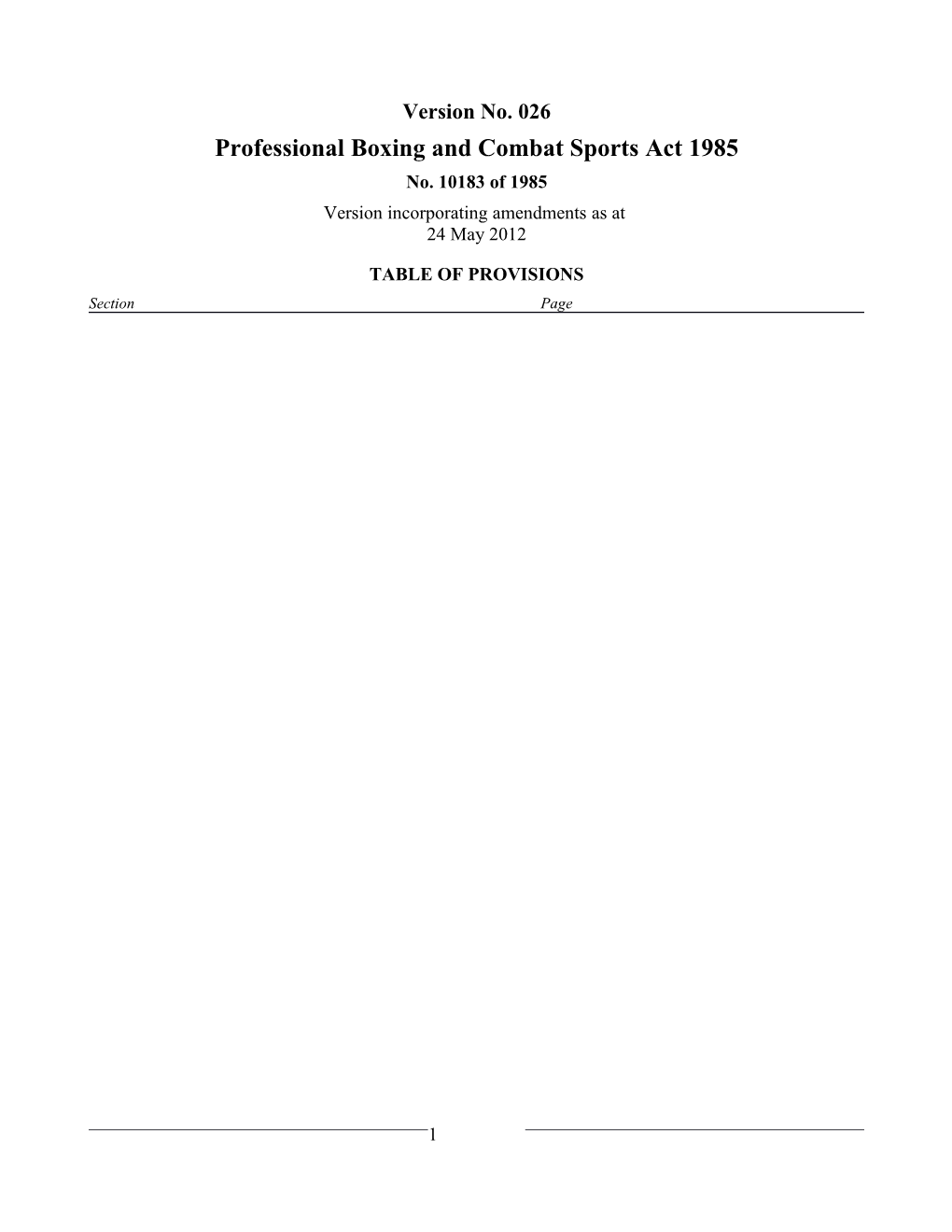 Professional Boxing and Combat Sports Act 1985