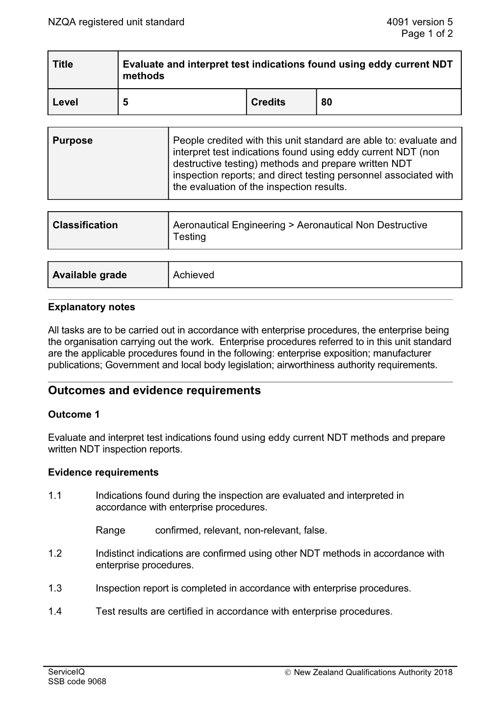 4091 Evaluate and Interpret Test Indications Found Using Eddy Current NDT Methods