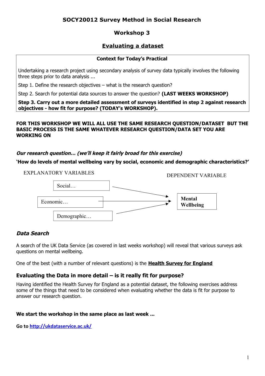 EXERCISE Finding the Right Survey