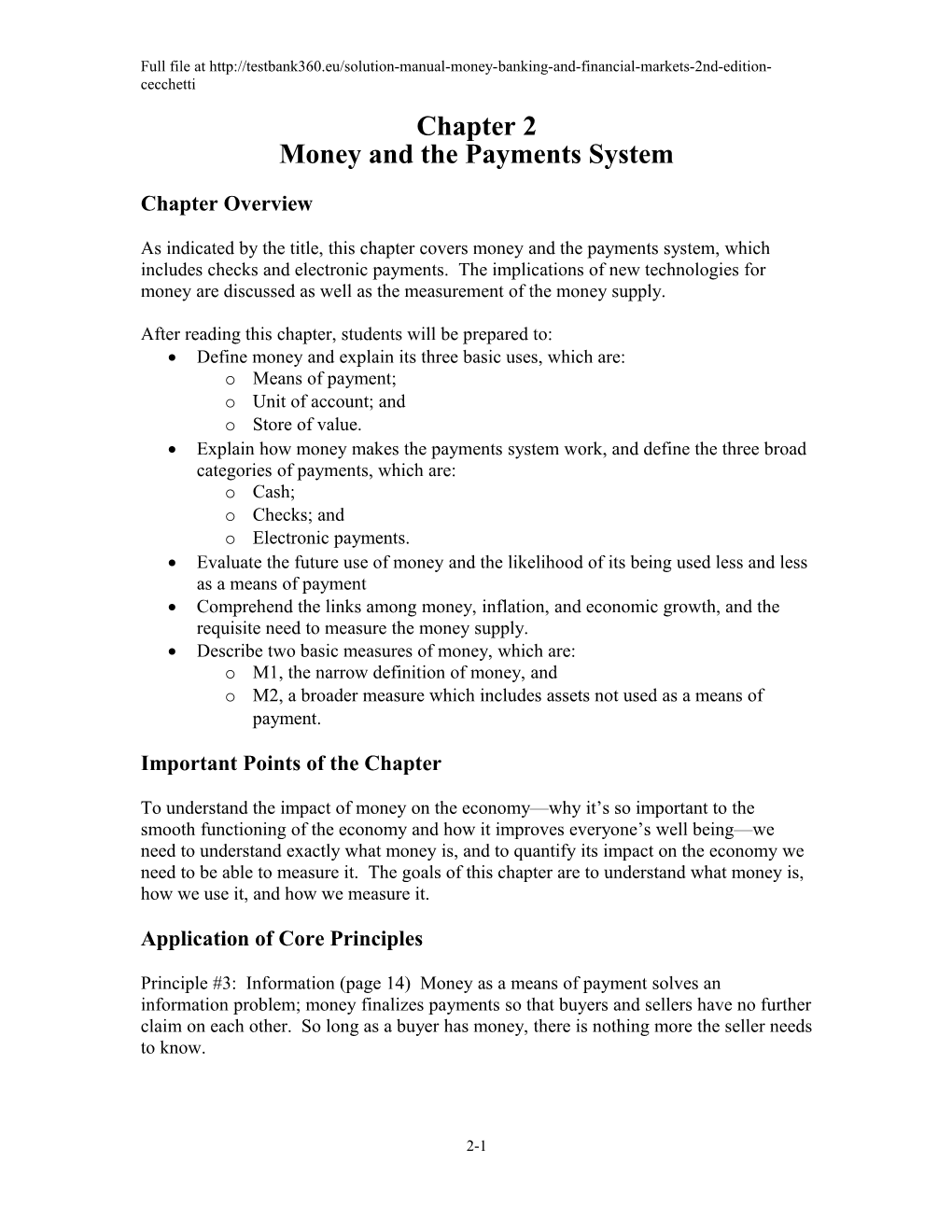 Money and the Payments System