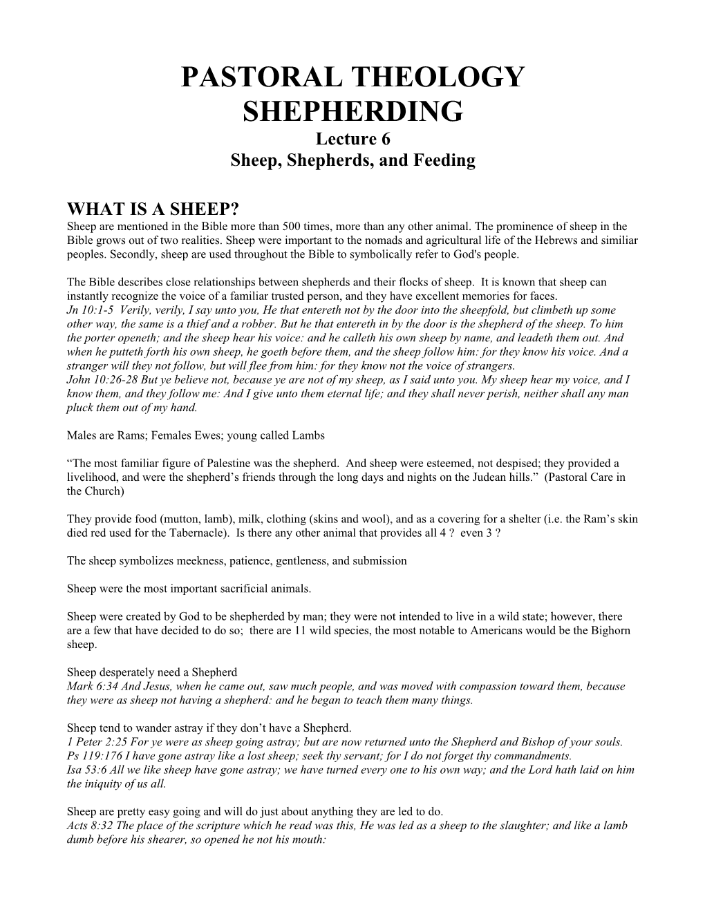 Sheep, Shepherds, and Feeding