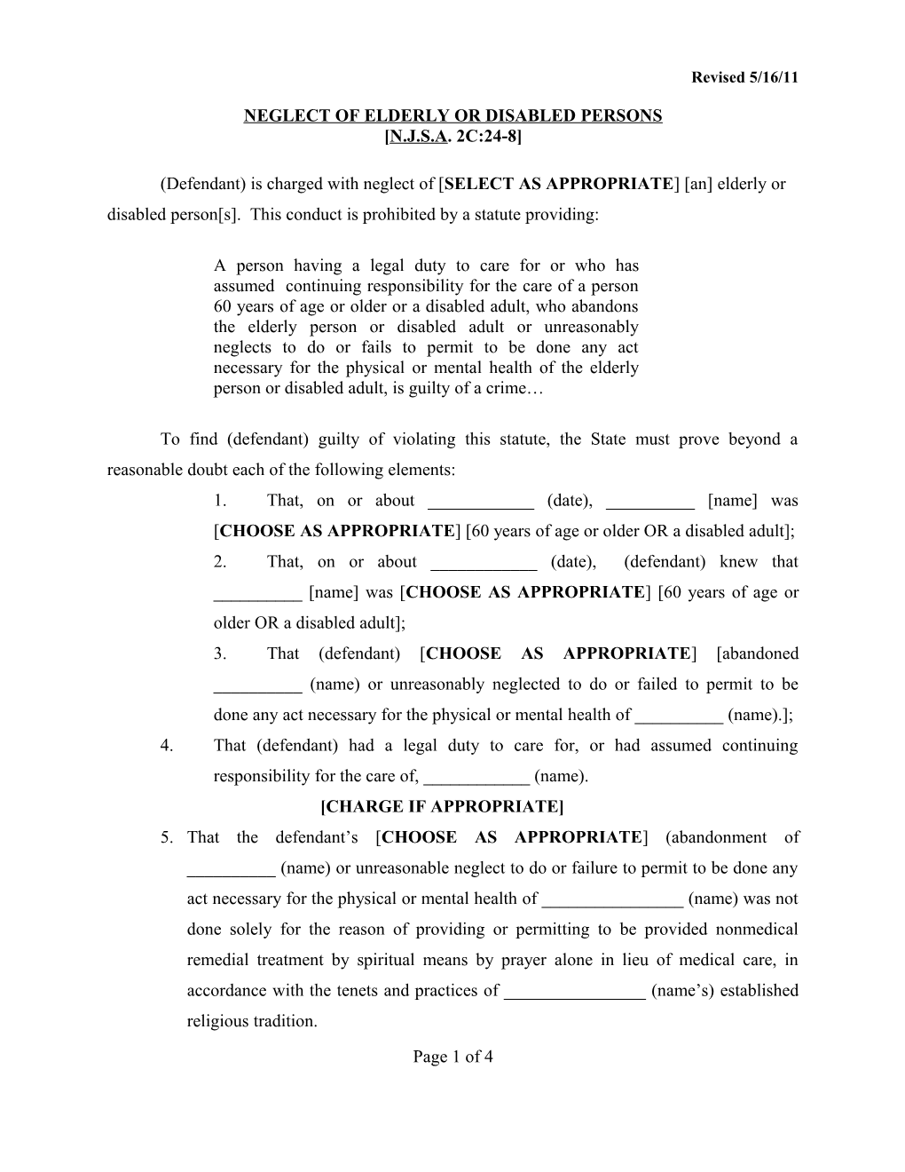 Neglect of Elderly Or Disabled Persons