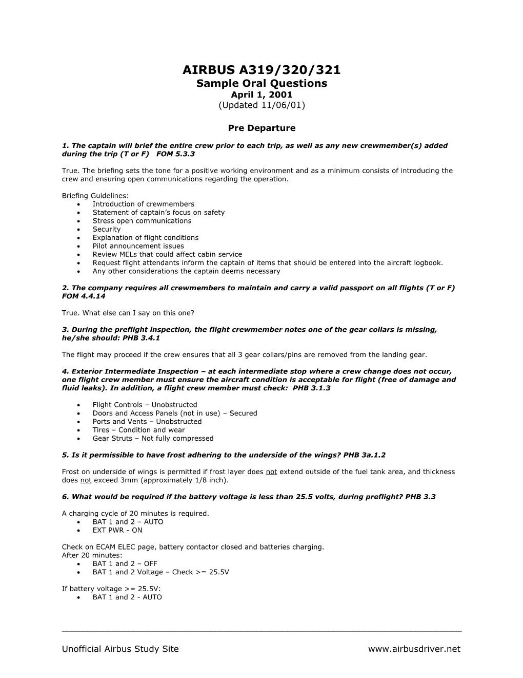 Sample Oral Questions