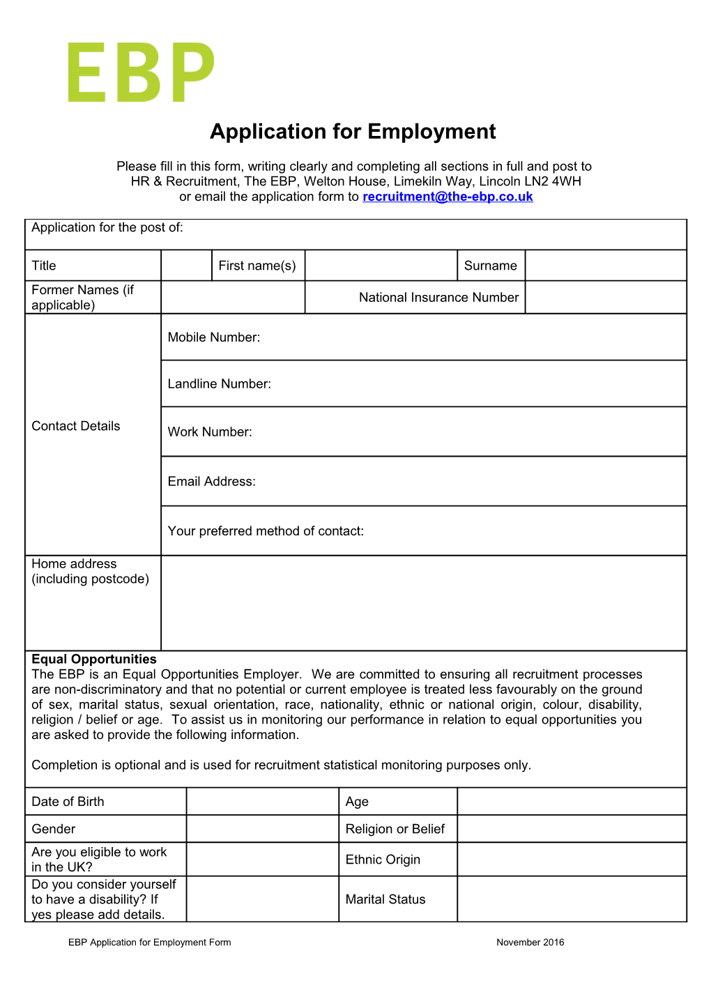 Registration of Interest Form