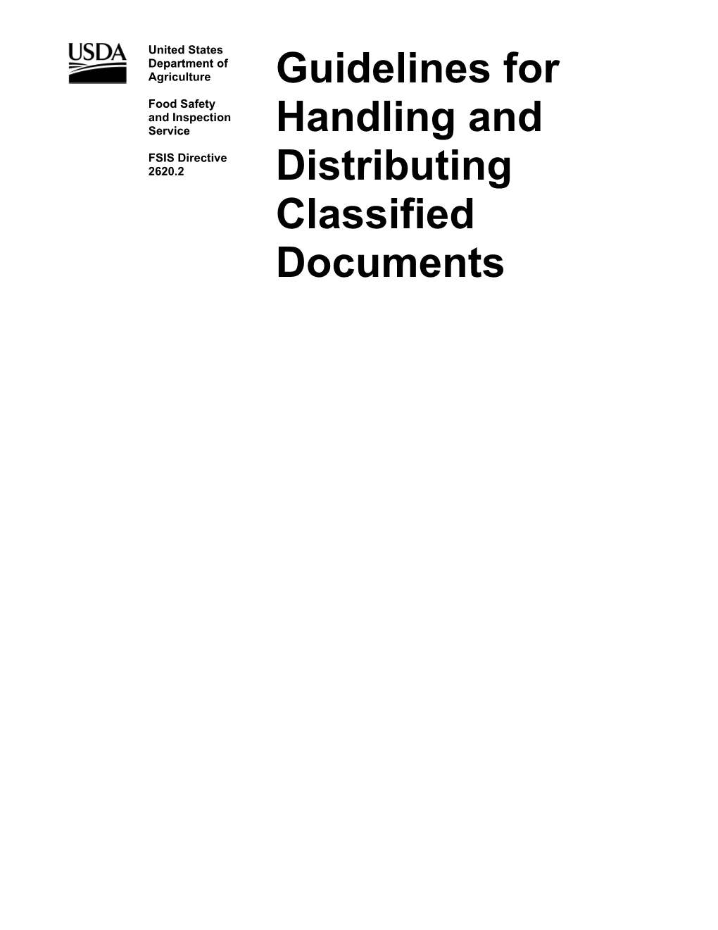 Guidelines for Handling Anddistributingclassified Documents