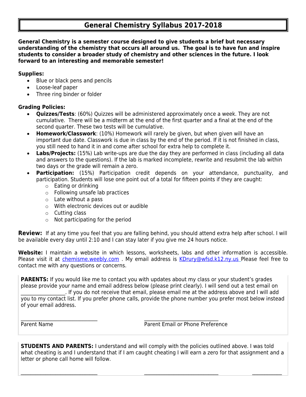 Regents Chemistry Syllabus 2009-2010