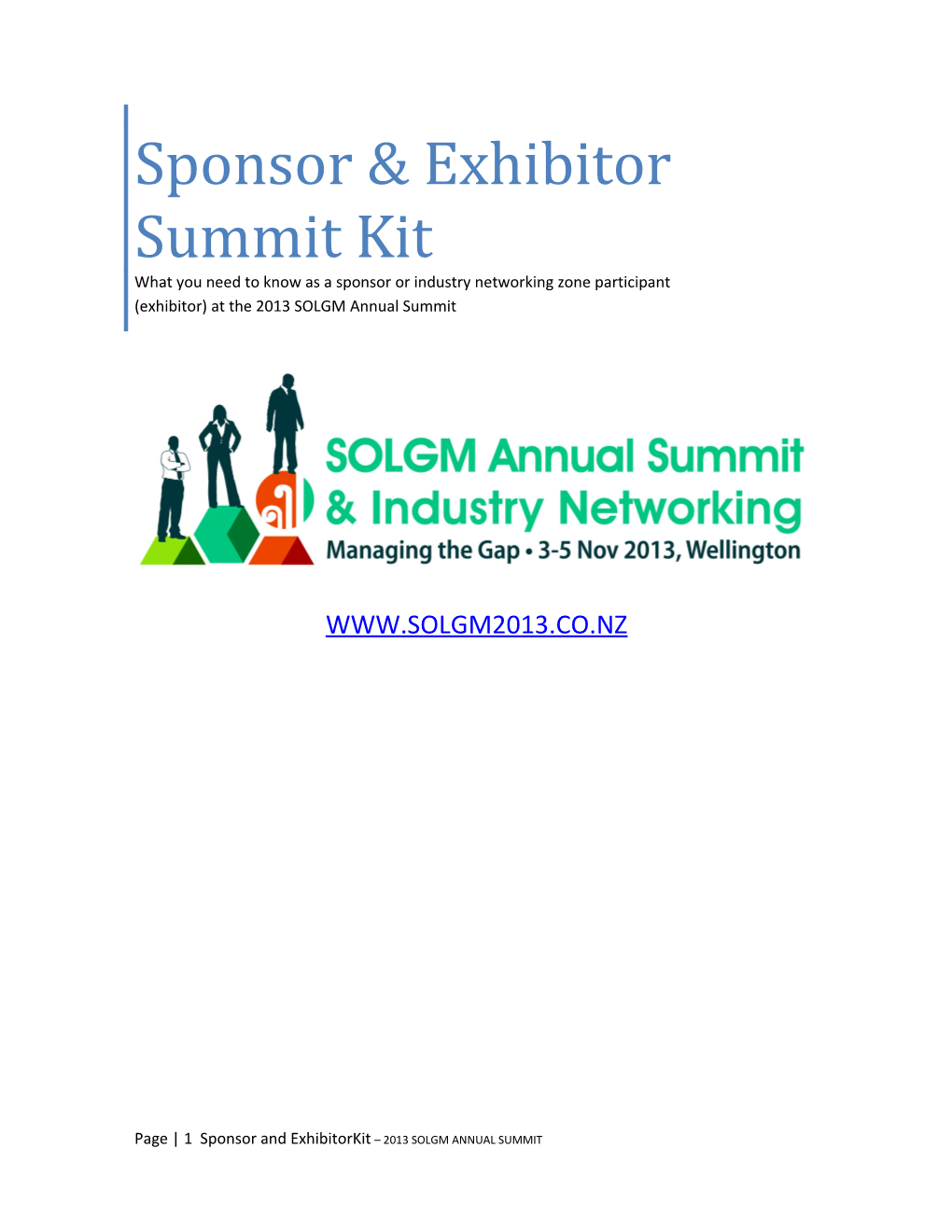 Sponsor & Exhibitor Summit Kit