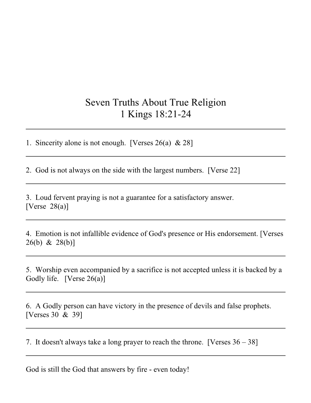 Seven Truths About True Religion