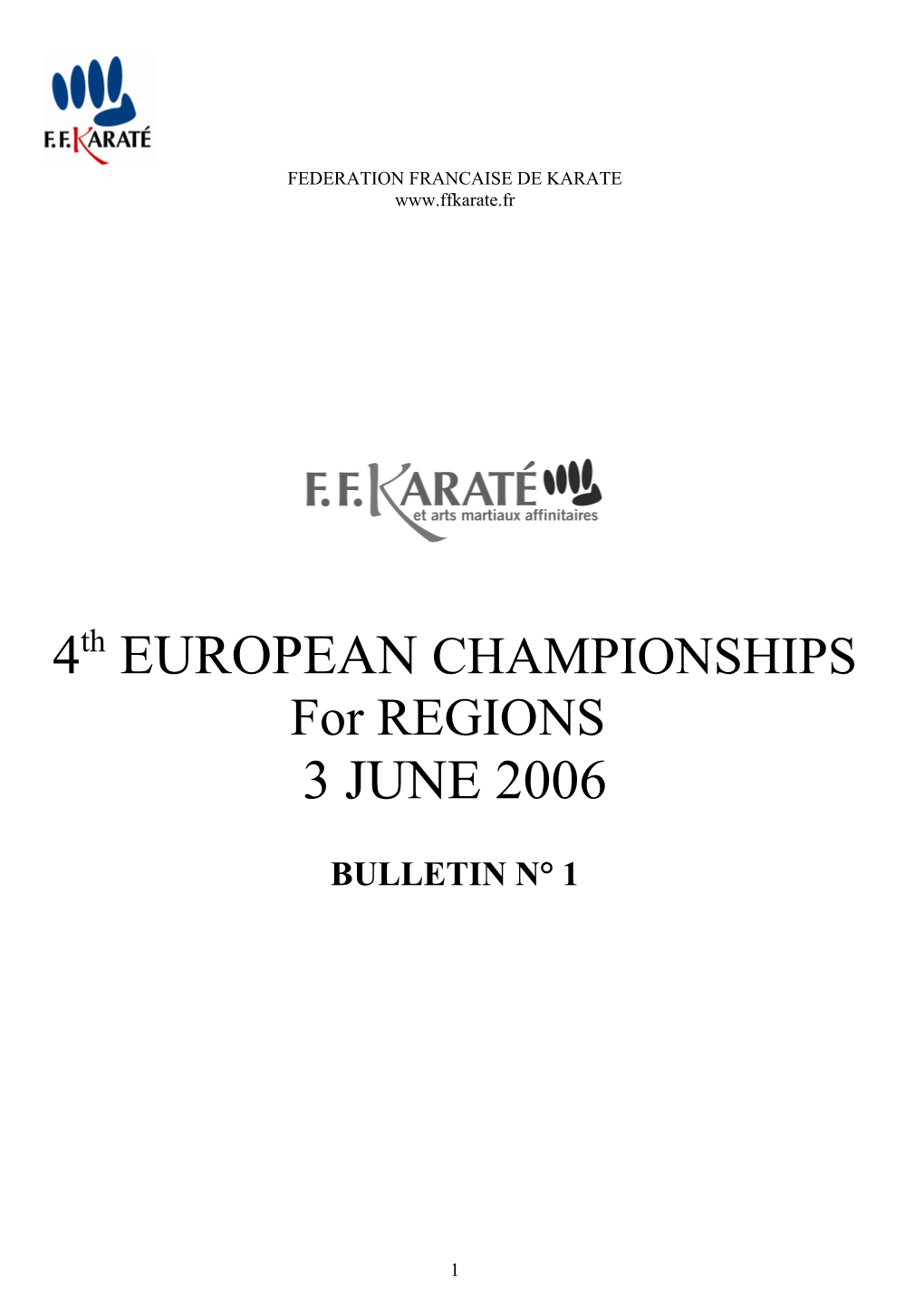 4Th EUROPEAN CHAMPIONSHIPS for REGIONS