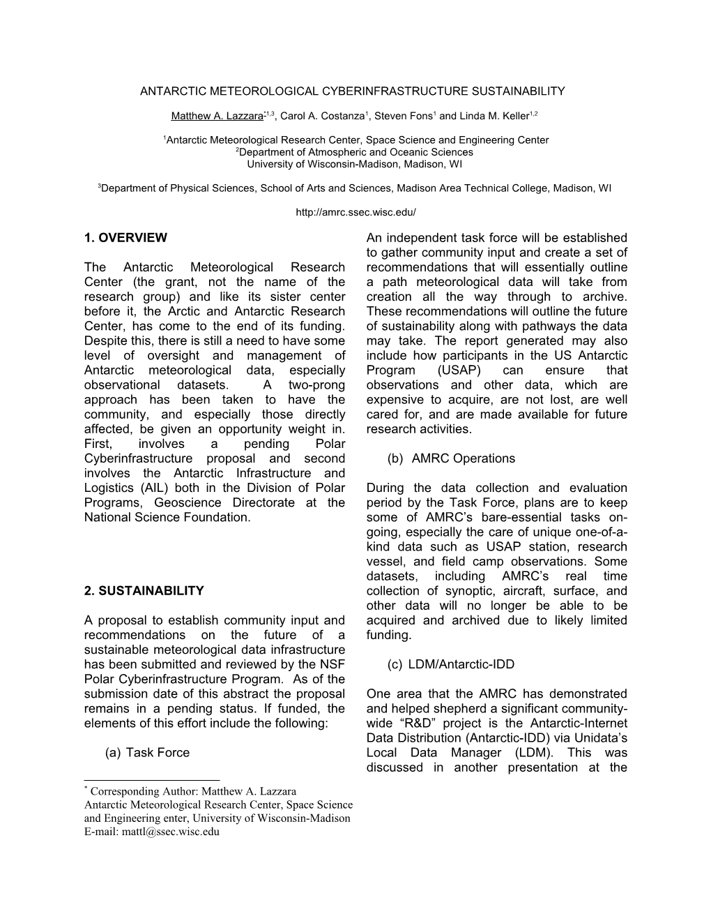 Antarctic Meteorological Cyberinfrastructure Sustainability