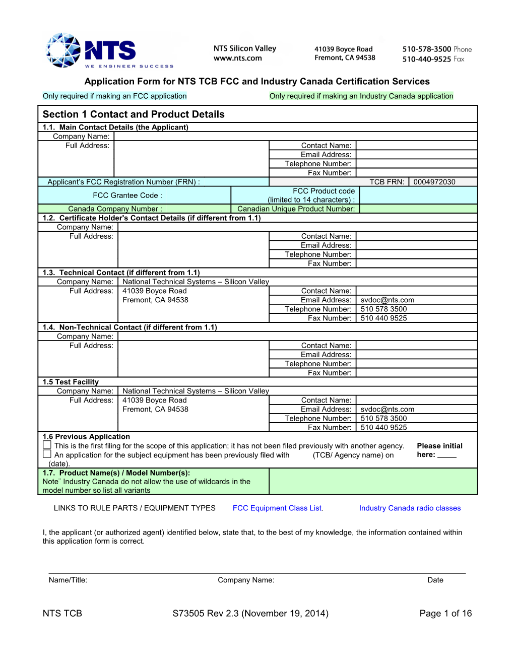 TCB Application Form