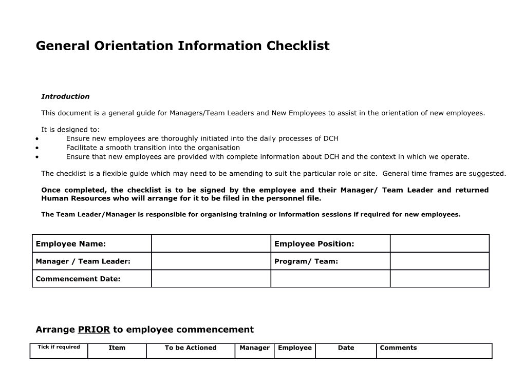 HR Orientation Package